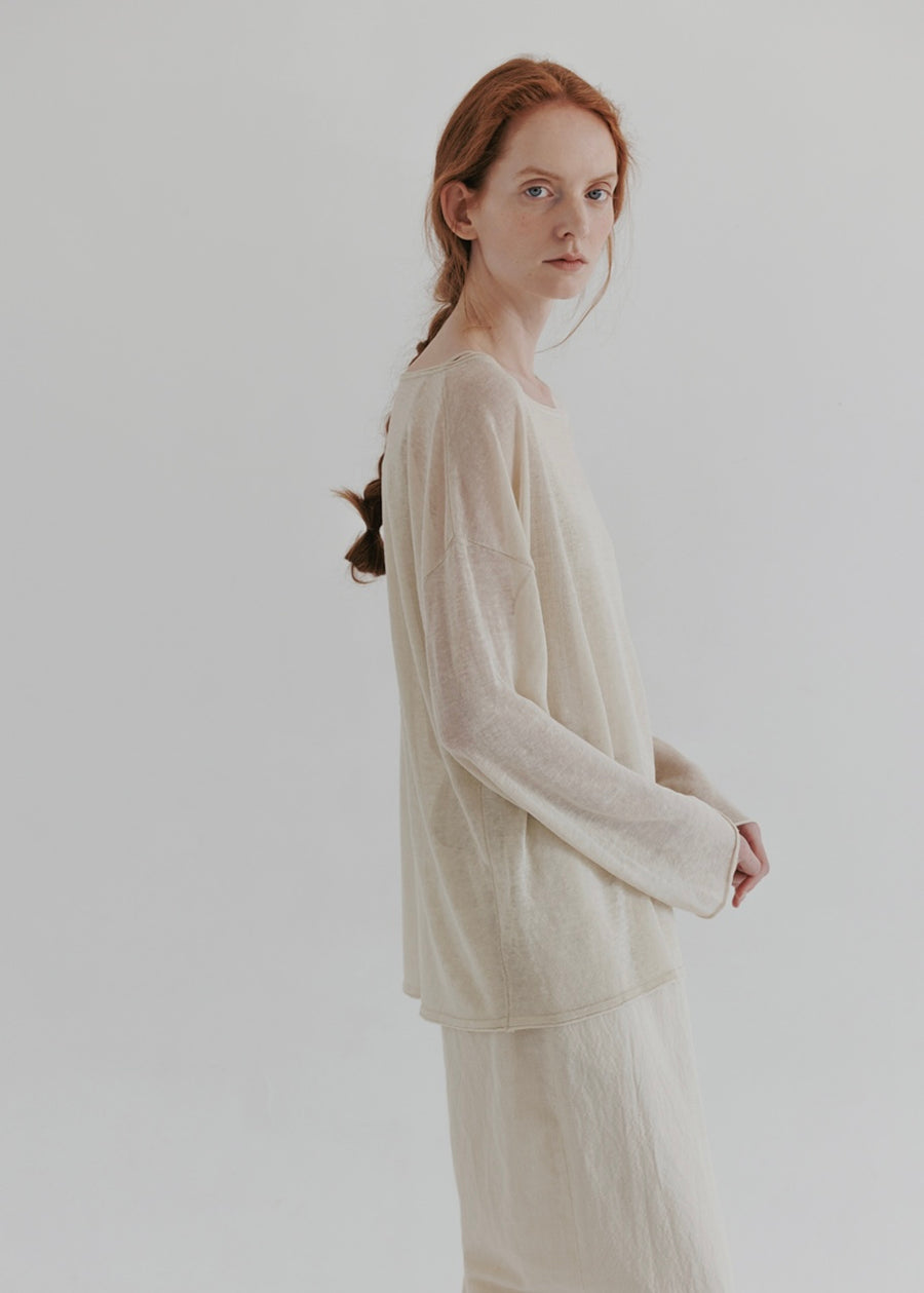 MOIA | Sheer Linen Knit (Lime Beige)