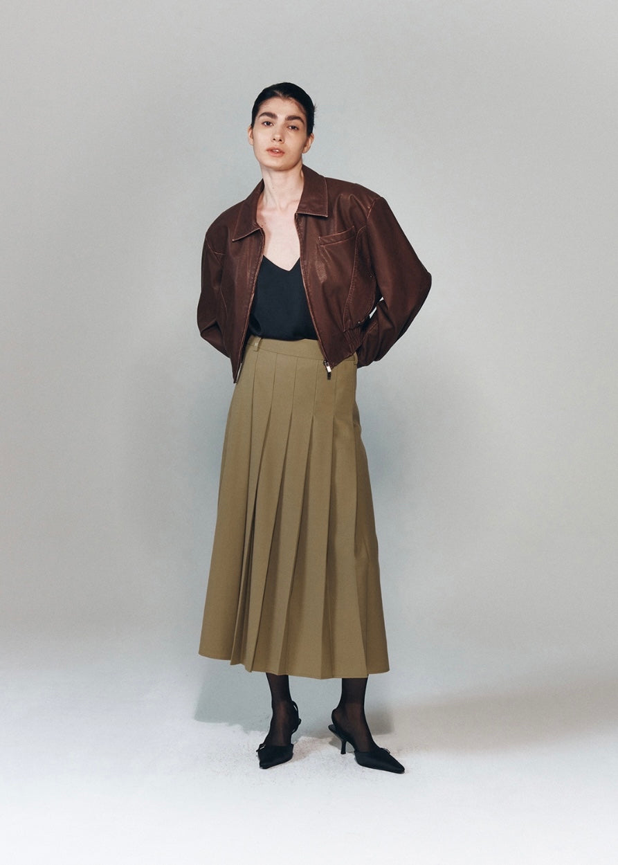 LEMOT | Needle Point Long Pleats Skirt