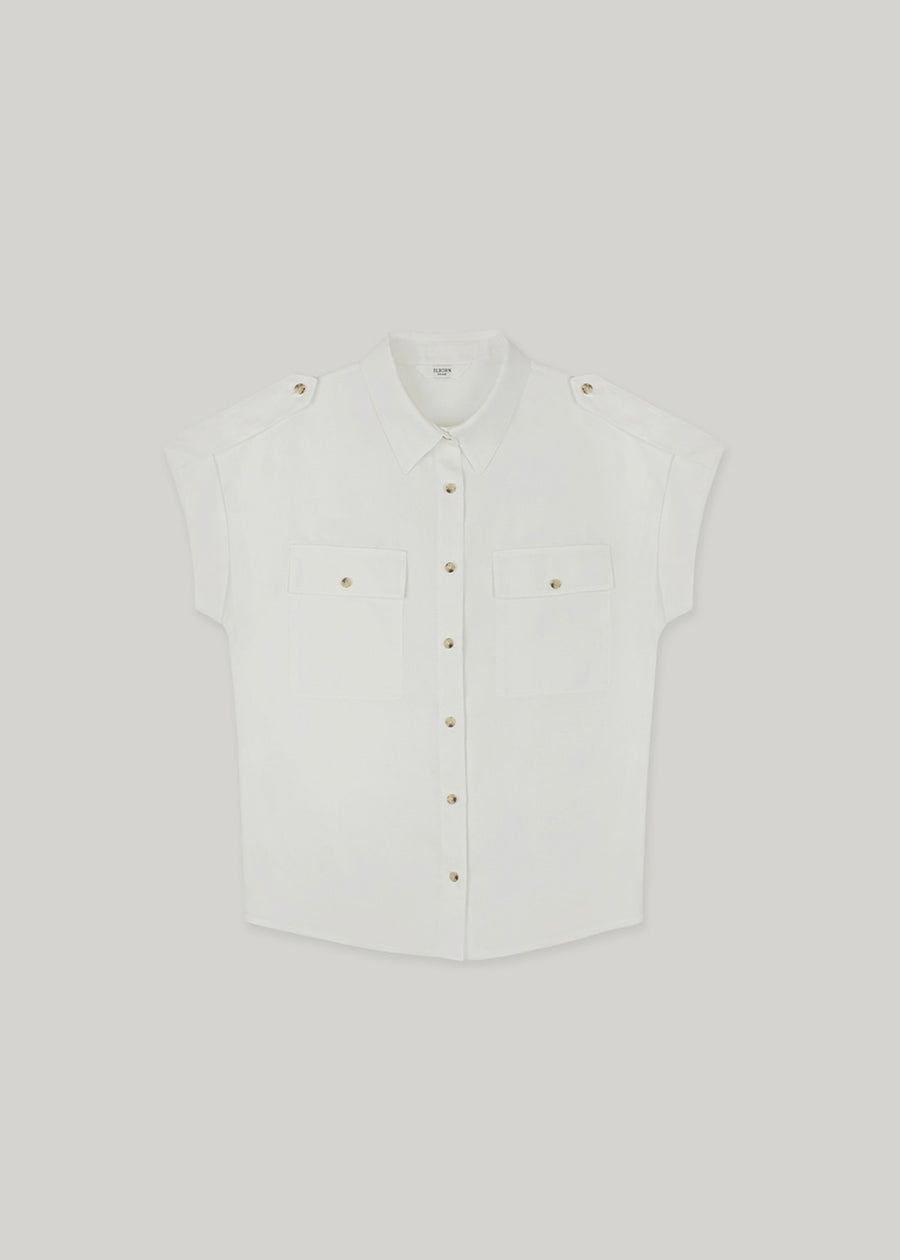 ELBORN | Leon Cap Sleeve Shirt (White)