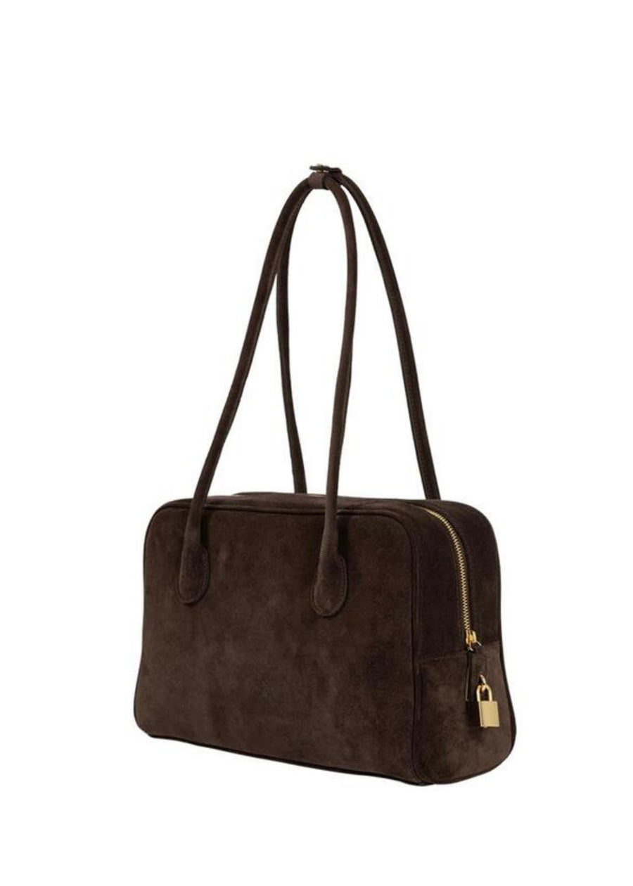 LEHA | Harper Square Suede Bag (Brown)