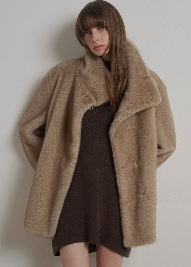 ELBORN | Delfine Half Fur Coat (Beige)