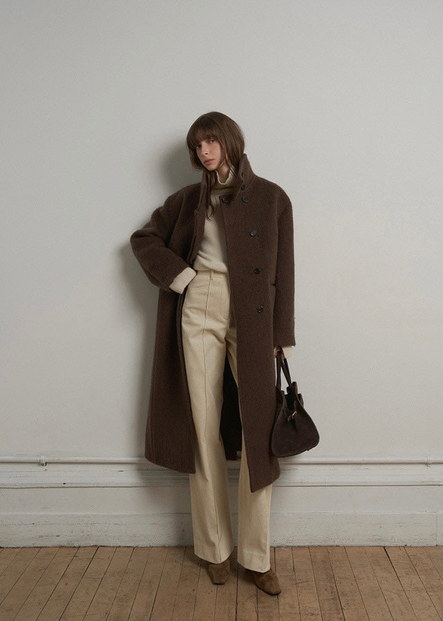 ELBORN | Kayla Alpaca Long Coat (Brown)