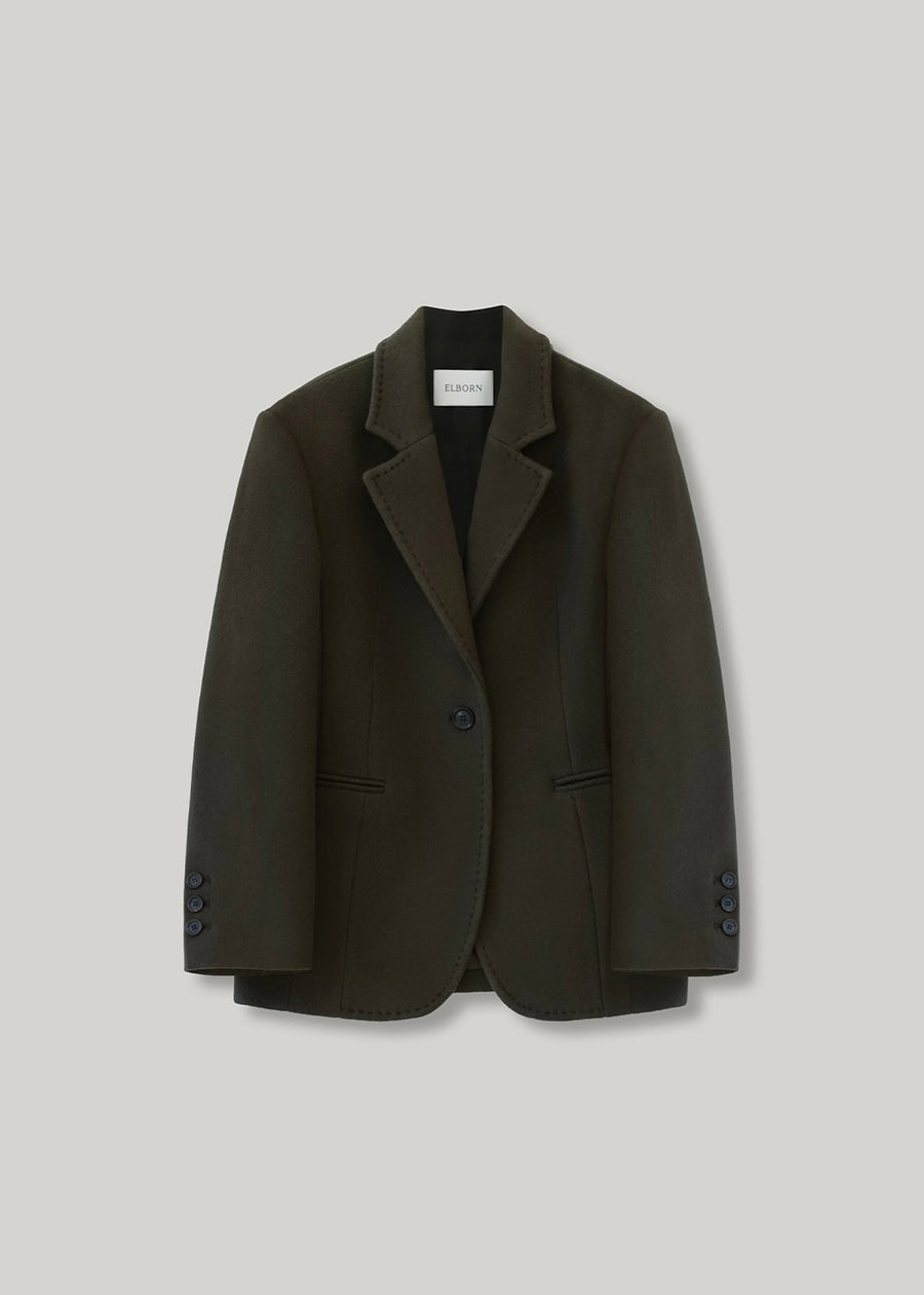 ELBORN | Wallace Wool Half Coat (Khaki)