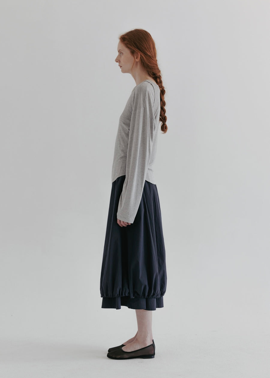 MOIA | String Double Skirt (Navy)