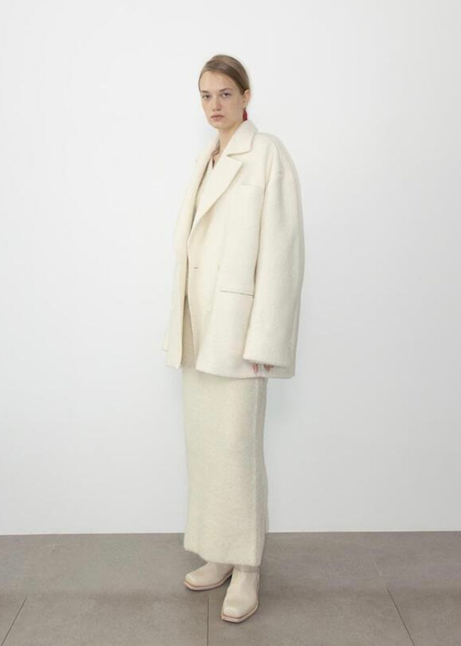 [PRE-ORDER] LEHA | Ivory Boucle  Wool Coat (Ivory)