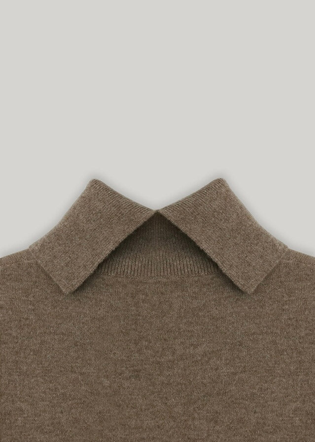 ELBORN | Aria Cashmere Cut Turtleneck Knit (Mocha Beige)