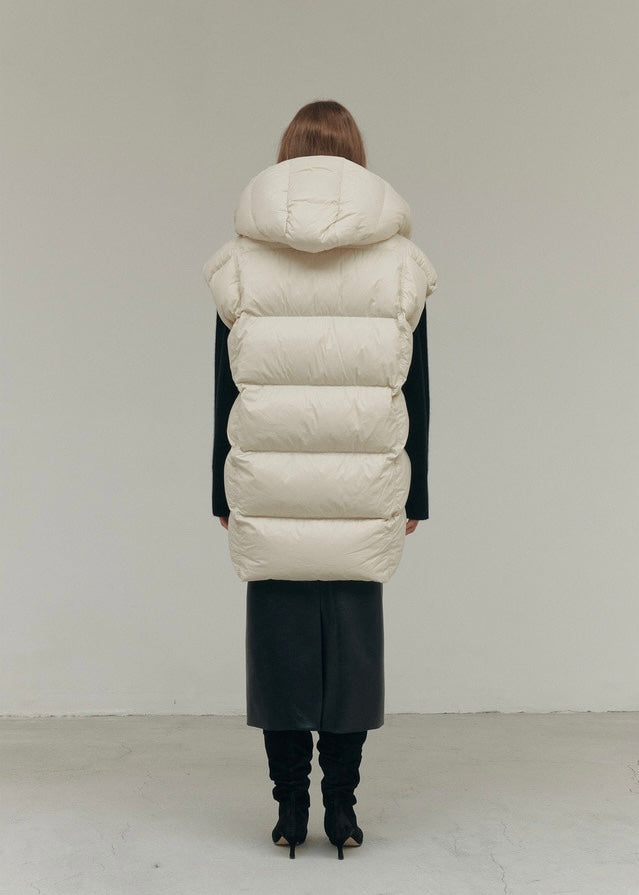 ELBORN | Noémie Down Hooded Vest (Cream)