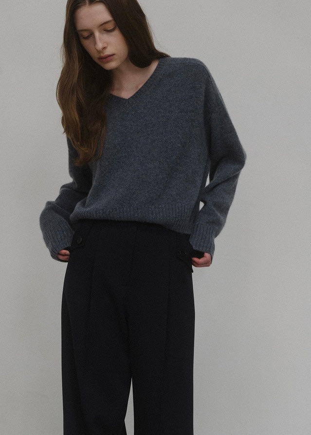 ELBORN | Troy Wide Wool Pants (Navy)