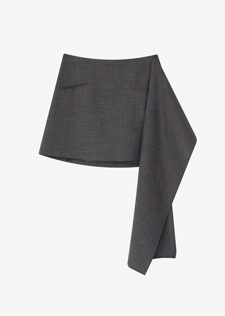 LEHA | Claud Draped Detail Skirt (Grey)