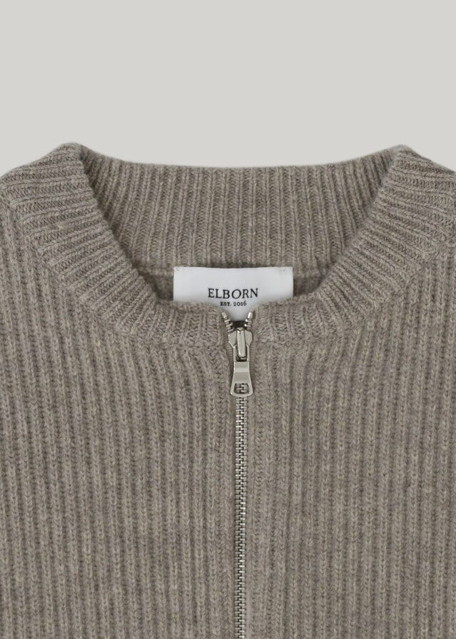 ELBORN | Rosa Zip-up Cardigan (Linen Beige)