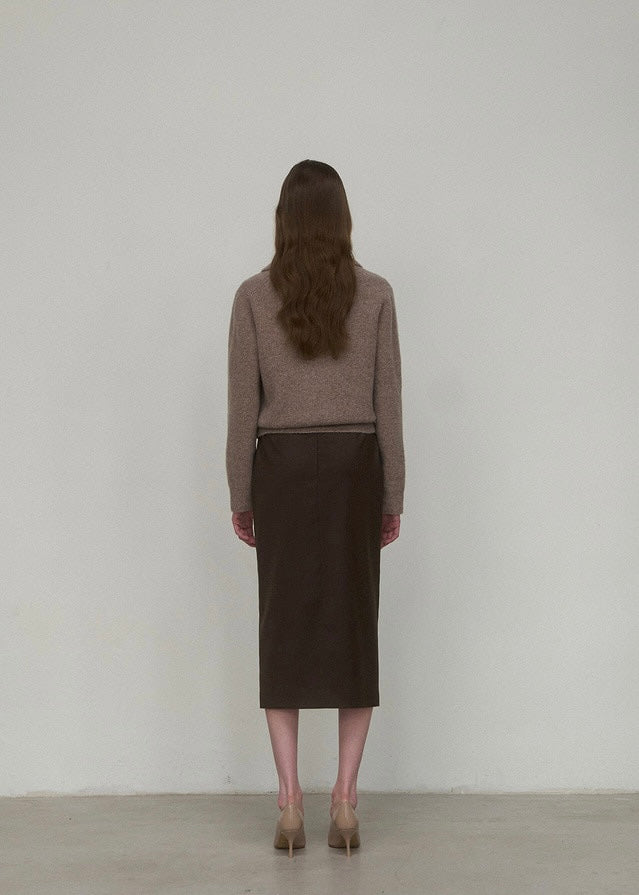 ELBORN | Dion Cashmere Knit Jacket (Mocha)