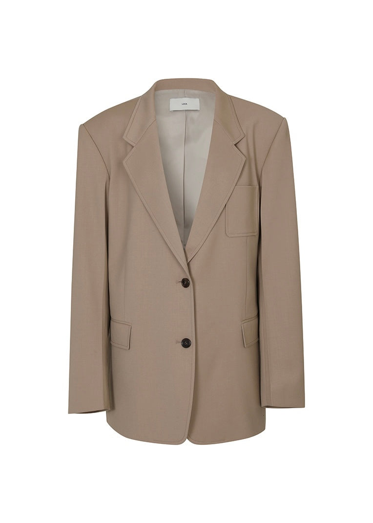 LEHA | Rone Oversized Wool-Blend Jacket (Beige)