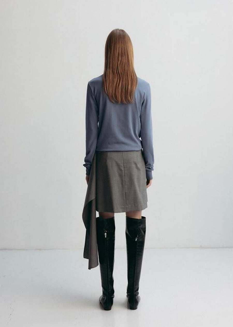 LEHA | Claud Draped Detail Skirt (Grey)