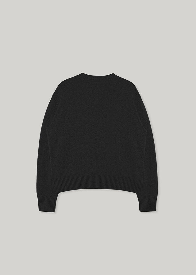 ELBORN | Ponte Merino Wool Knit Top (Charcoal)