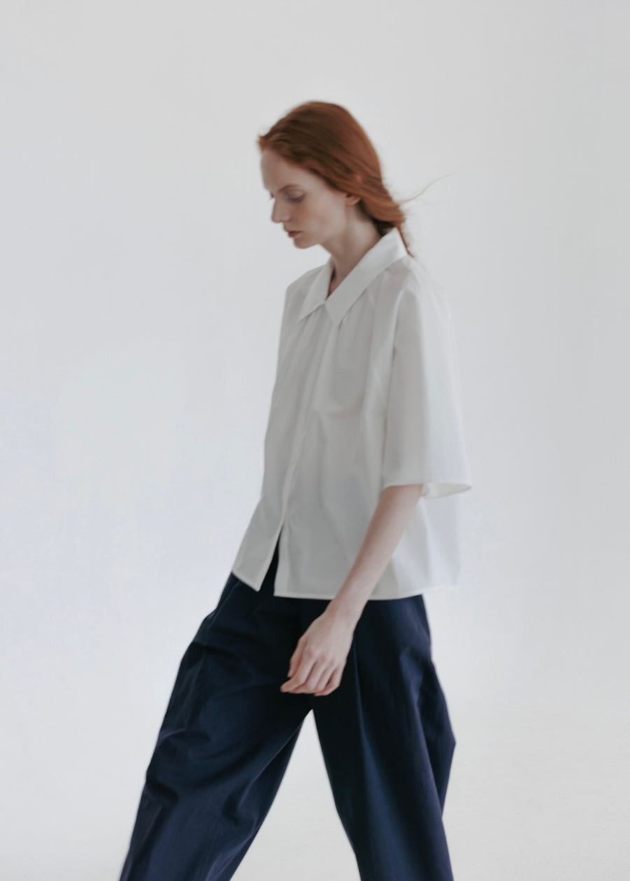 MOIA | Shirring Shirt (White)