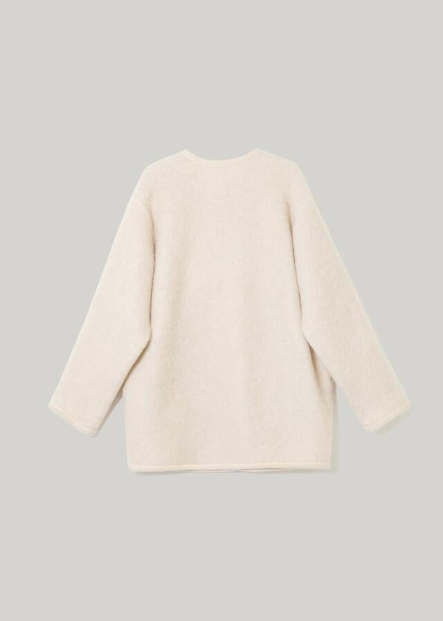 1st ELBORN | Senne Button Cardigan (Peach Cream)