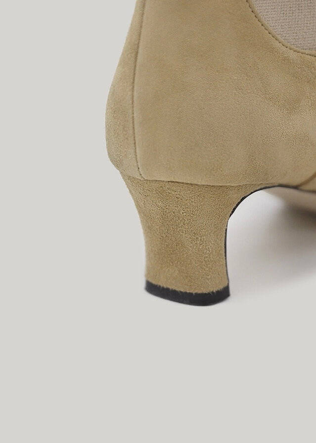 ELBORN | Vendome Leather Ankle Boots (Beige Suede)