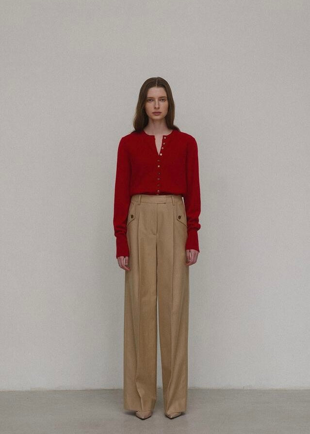 [2ND] ELBORN | Troy Wide Wool Pants (Camel)