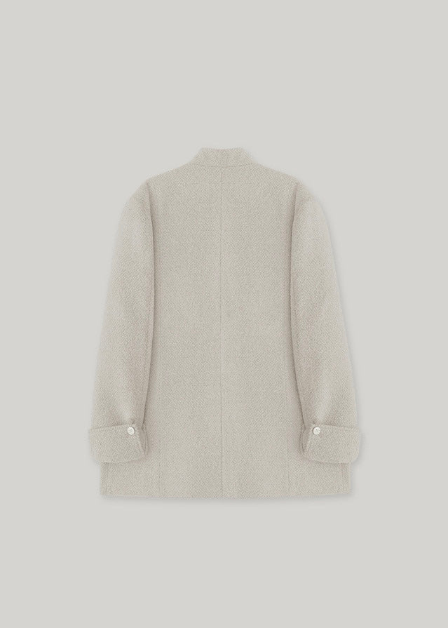 [PRE-ORDER] ELBORN | [LIMITED] Glow Alpaca Half Coat (Ivory) Expected Ship To 01/10/2025