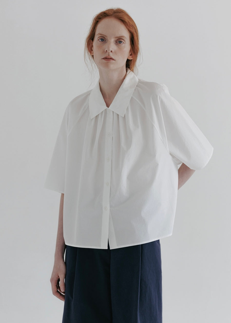 MOIA | Shirring Shirt (White)