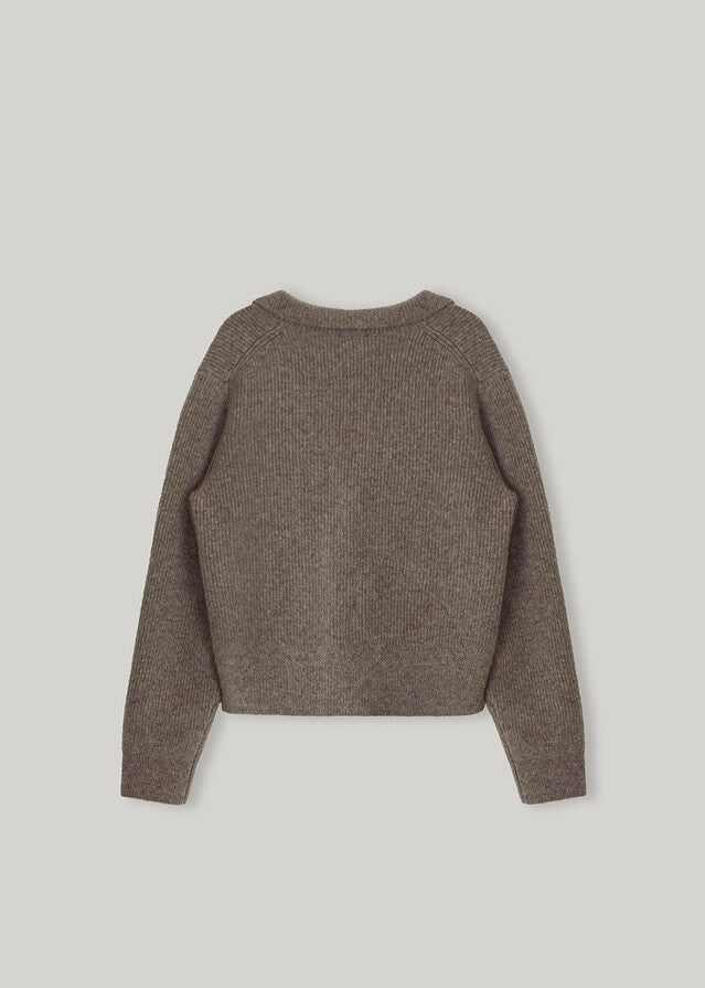 ELBORN | Dion Cashmere Knit Jacket (Mocha)