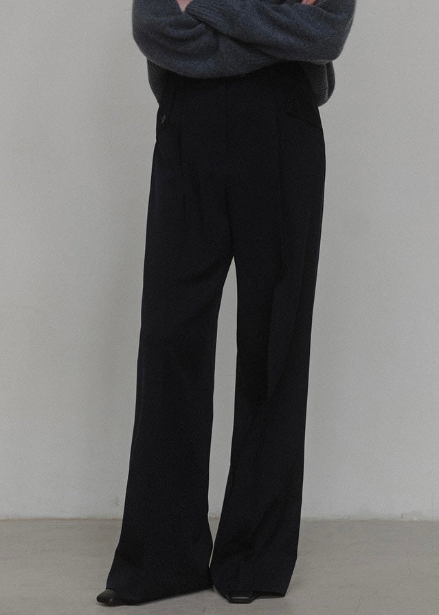 ELBORN | Troy Wide Wool Pants (Navy)