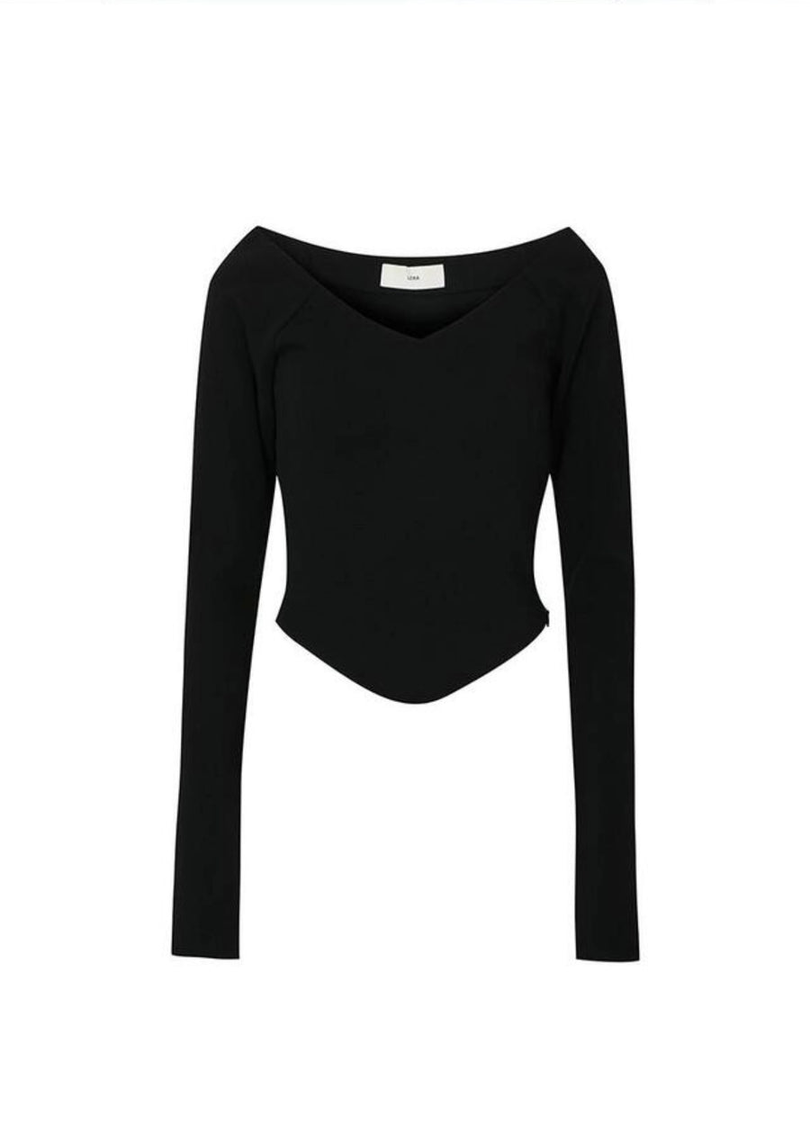 LEHA | Beau Off The Shouder Rib Knit Top (Black)