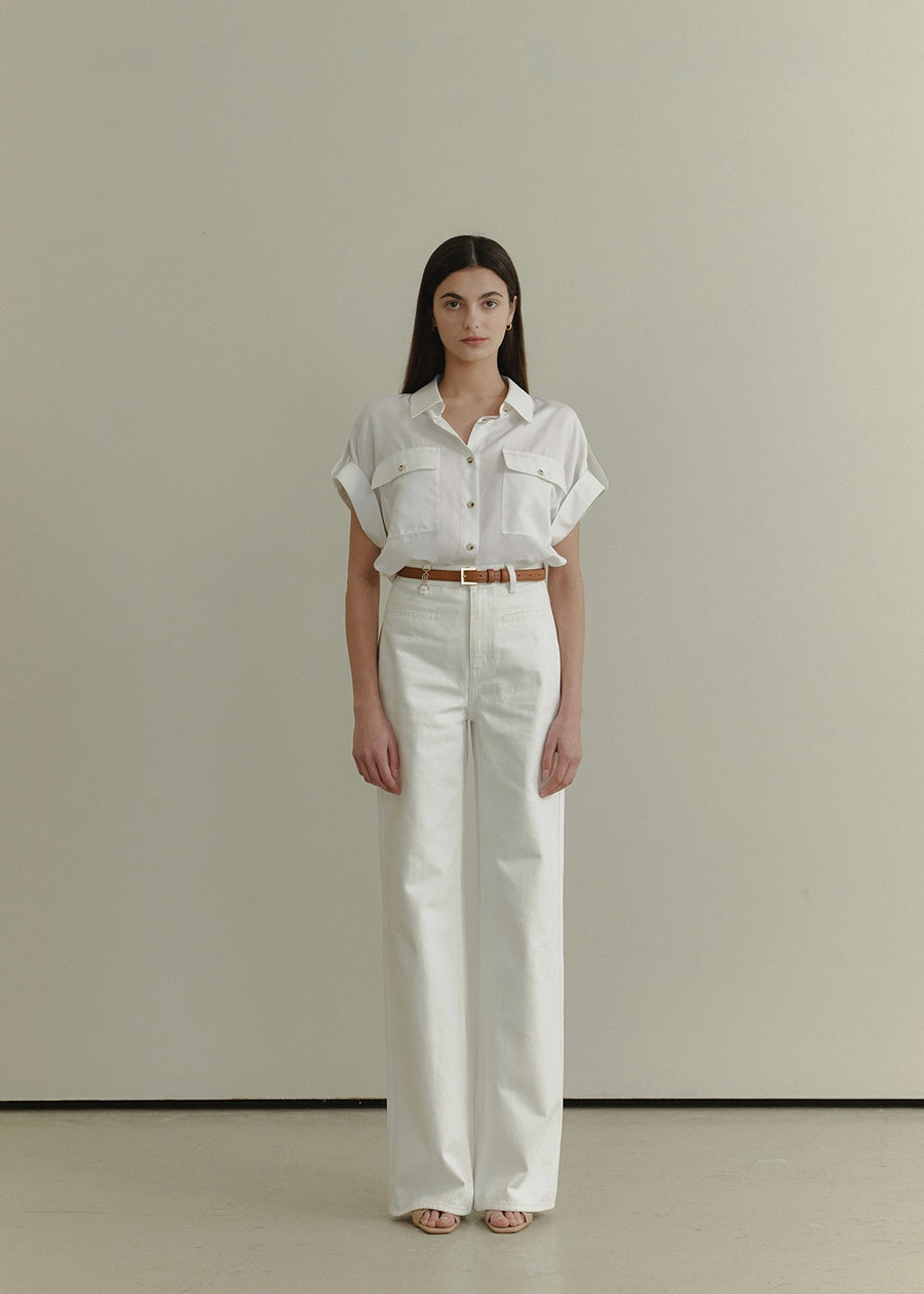 ELBORN | Ainhoa Wide Denim Pants (Ivory)