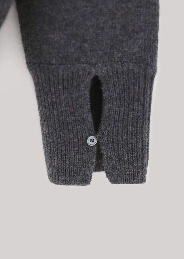 ELBORN | Becky Cashmere 100% High-neck Sweater (Charcoal)