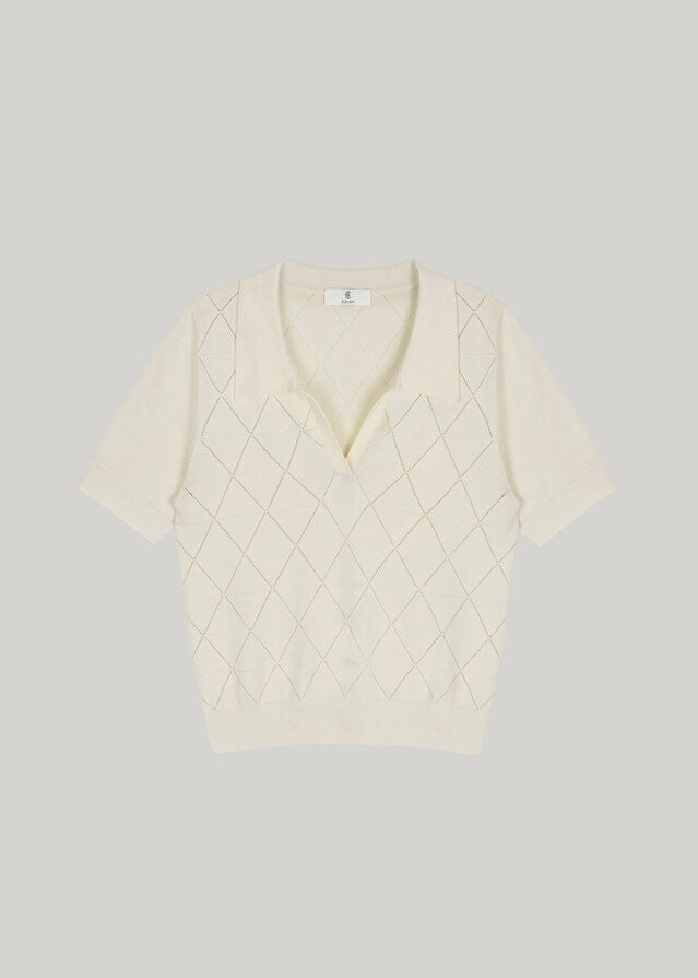 ELBORN | Alma Collar Knit Top (Ivory)