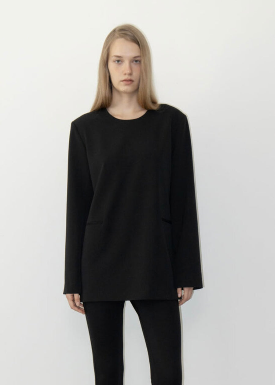 LEHA | Adler Wool  Blended Top (Black)