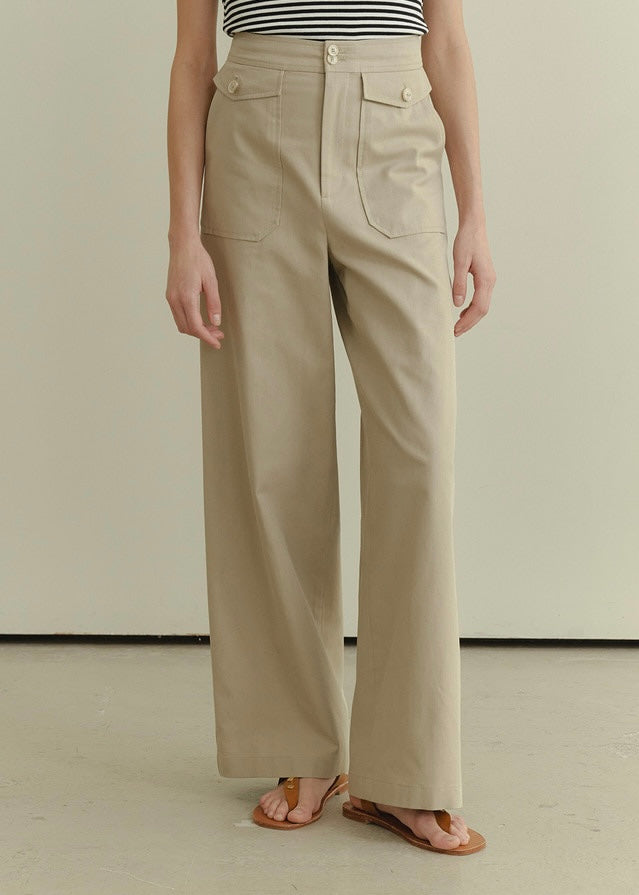 ELBORN | Sonia Button Pants (Beige)