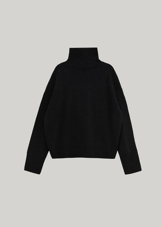 ELBORN | Becky Cashmere 100% High-neck Sweater (Black)