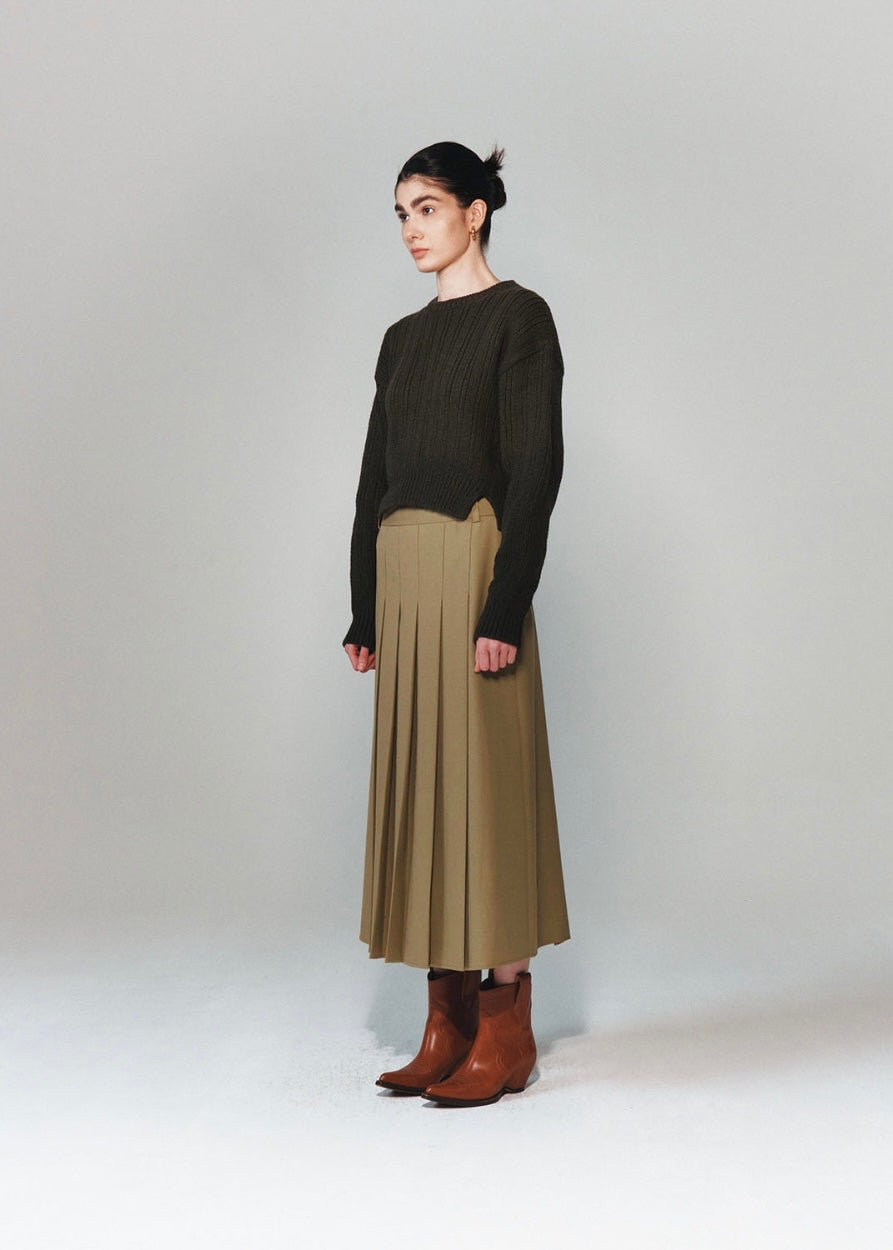 LEMOT | Needle Point Long Pleats Skirt