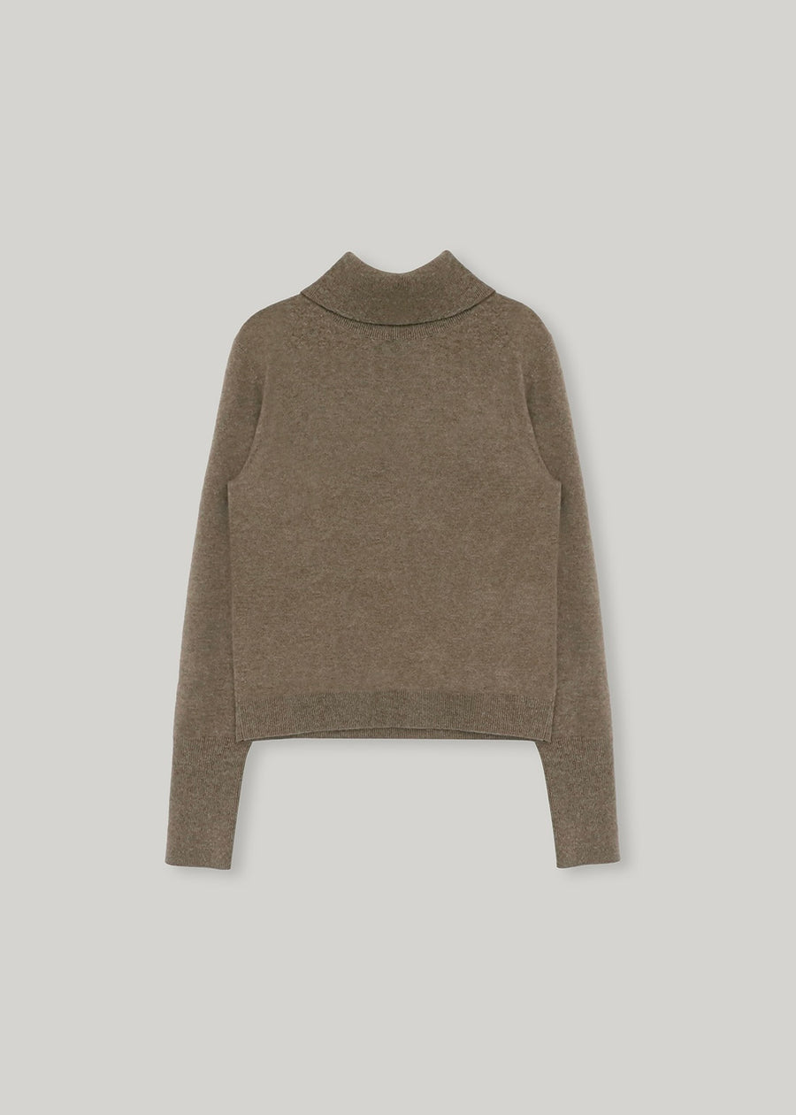 ELBORN | Aria Cashmere Cut Turtleneck Knit (Mocha Beige)