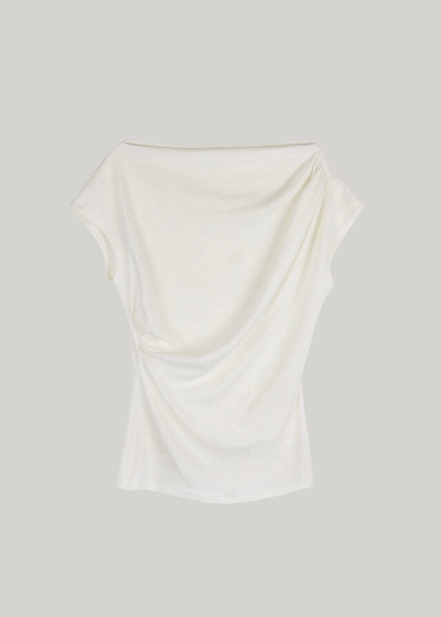 ELBORN | Riana Drape Cap Top (Cream)