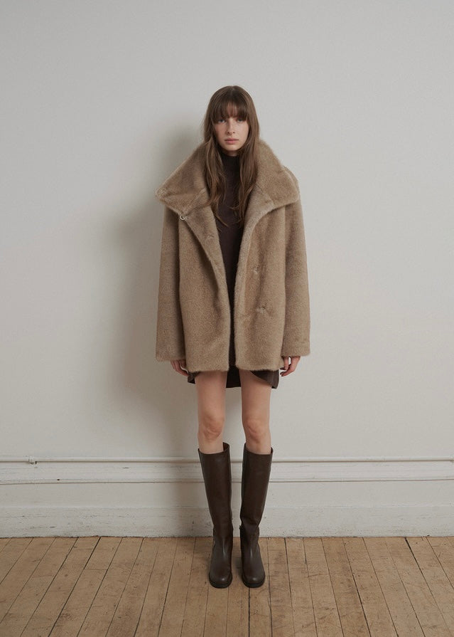 ELBORN | Delfine Half Fur Coat (Beige)