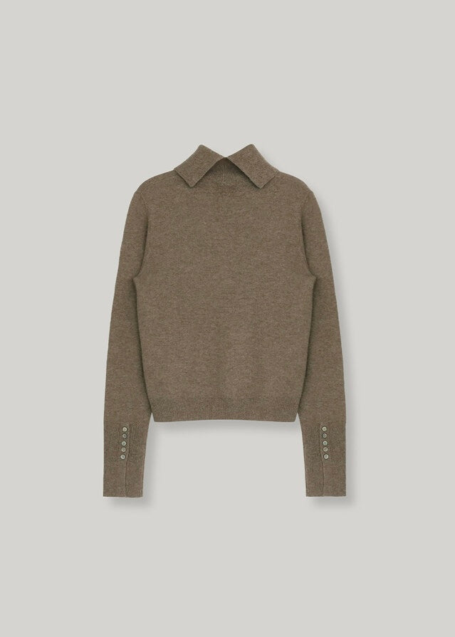 ELBORN | Aria Cashmere Cut Turtleneck Knit (Mocha Beige)