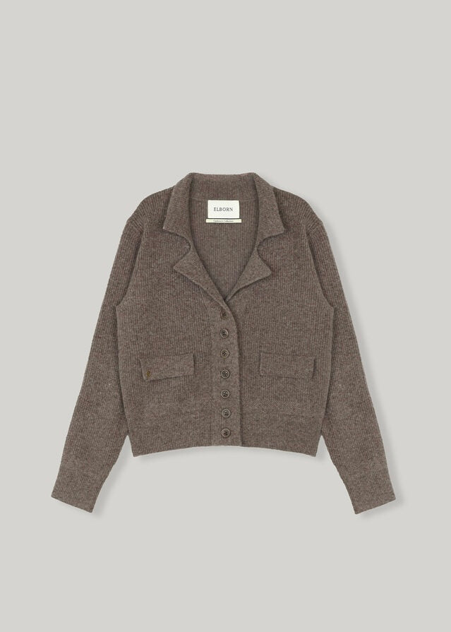 ELBORN | Dion Cashmere Knit Jacket (Mocha)