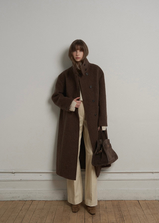 ELBORN | Kayla Alpaca Long Coat (Brown)