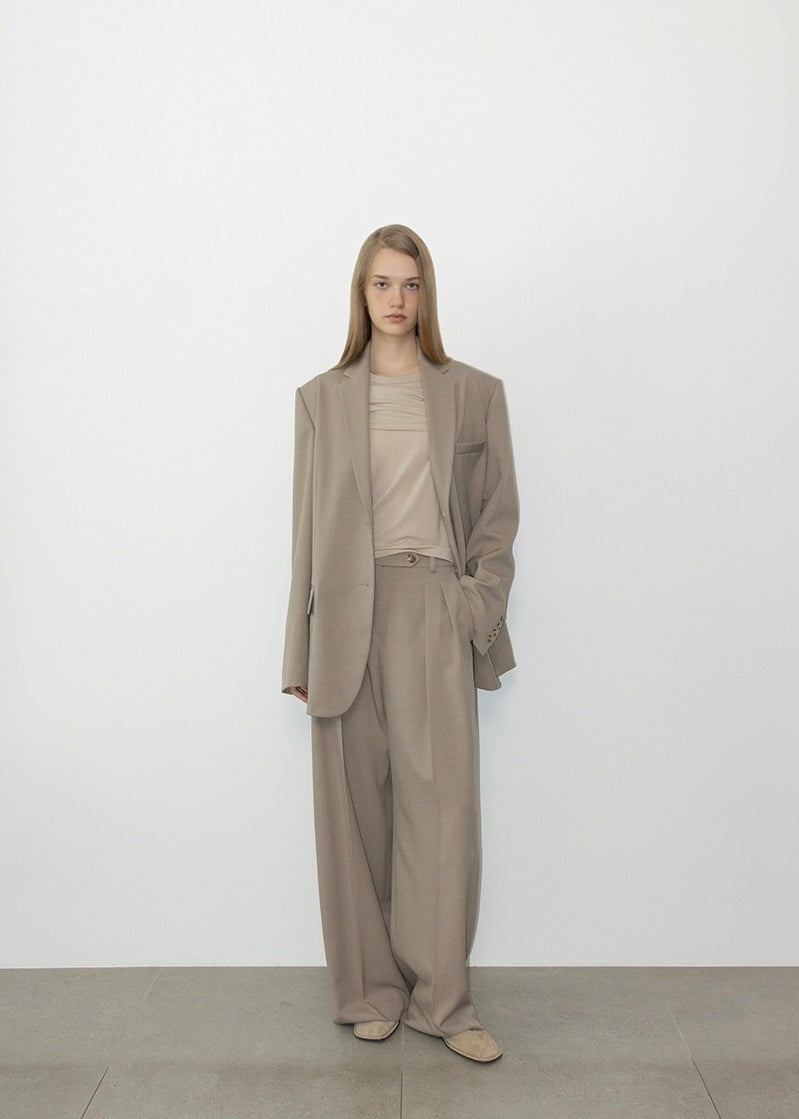 LEHA | Aetra Wide Leg Pants (Light Beige)