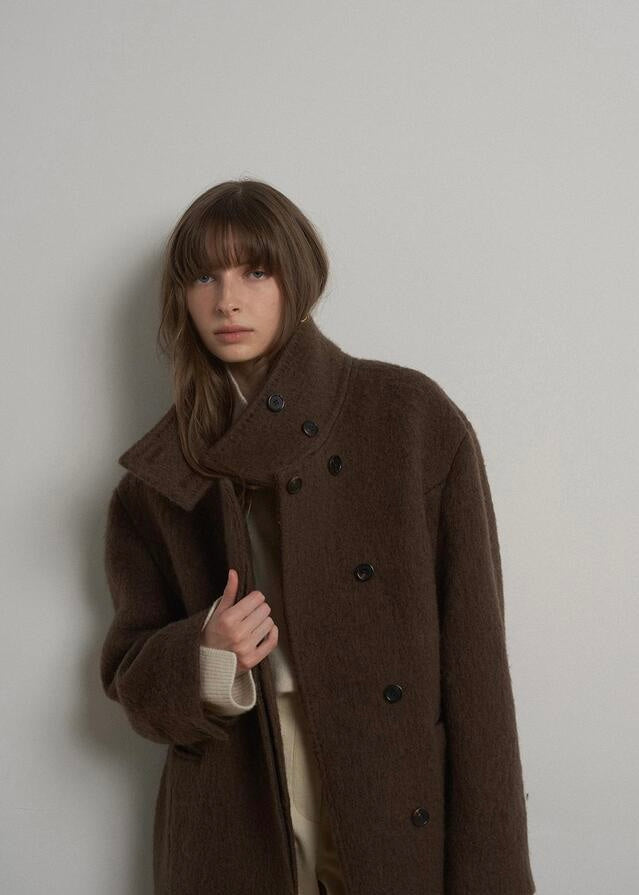 ELBORN | Kayla Alpaca Long Coat (Brown)