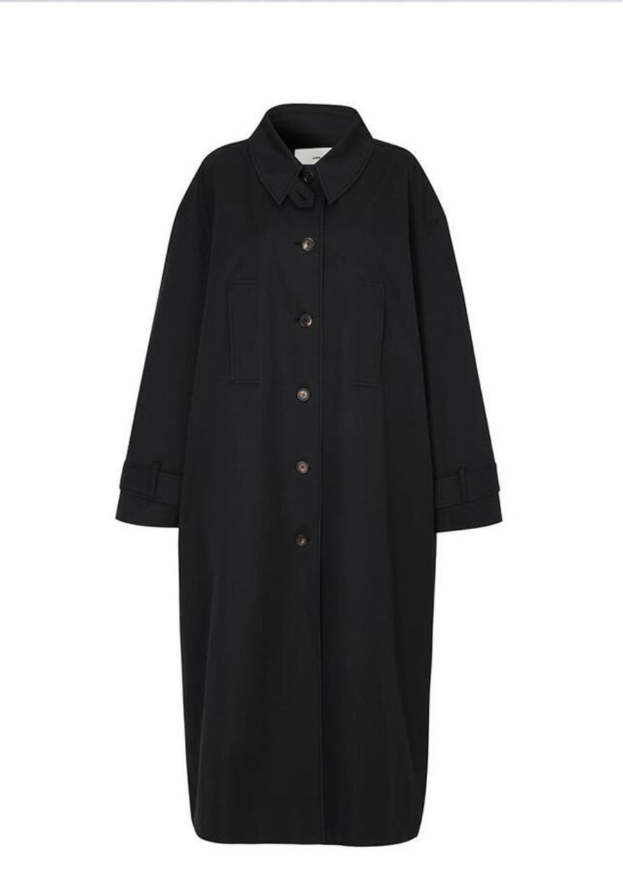 LEHA | Maisie Oversized Scarf Detail  Trench Coat (Dark Navy)