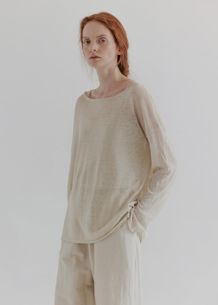 MOIA | Sheer Linen Knit (Lime Beige)