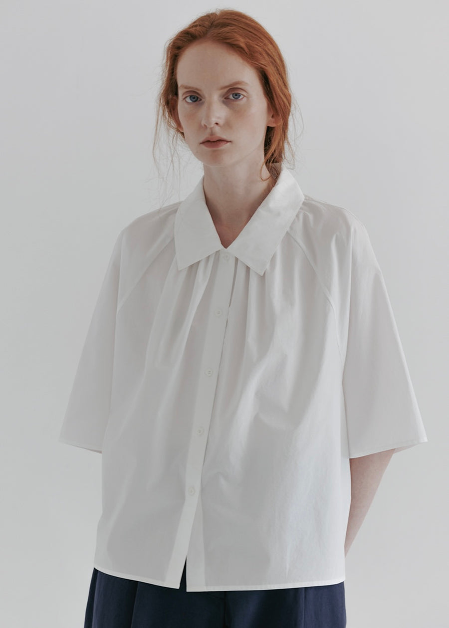 MOIA | Shirring Shirt (White)