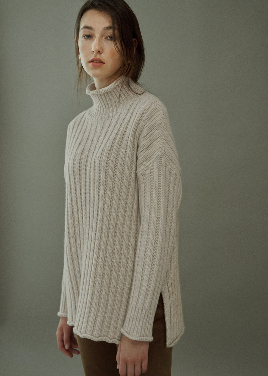 ELBORN | Britt Roll-Neck Sweater (Oatmeal)