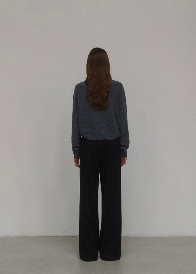 ELBORN | Troy Wide Wool Pants (Navy)