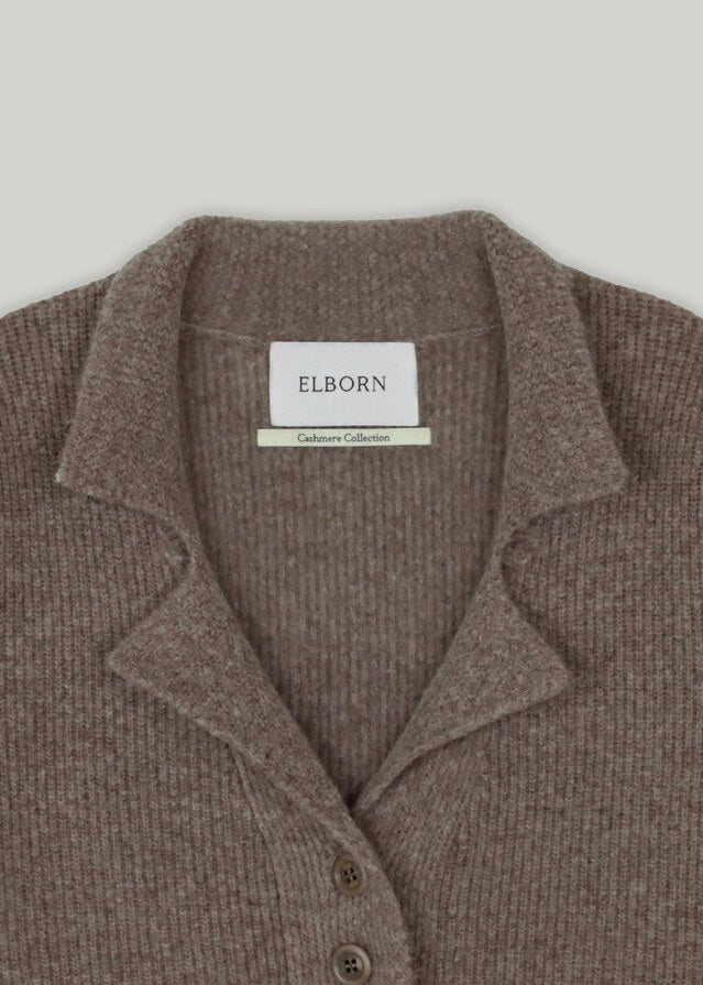 ELBORN | Dion Cashmere Knit Jacket (Mocha)