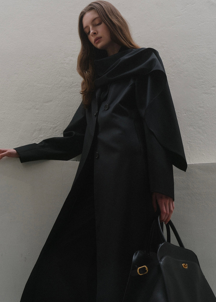 ELBORN | Tasha Scarf Long Jacket (Black)