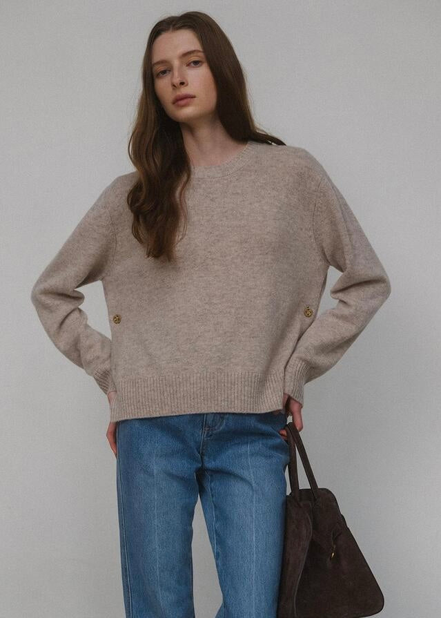 ELBORN | Ponte Merino Wool Knit Top (Oatmeal)